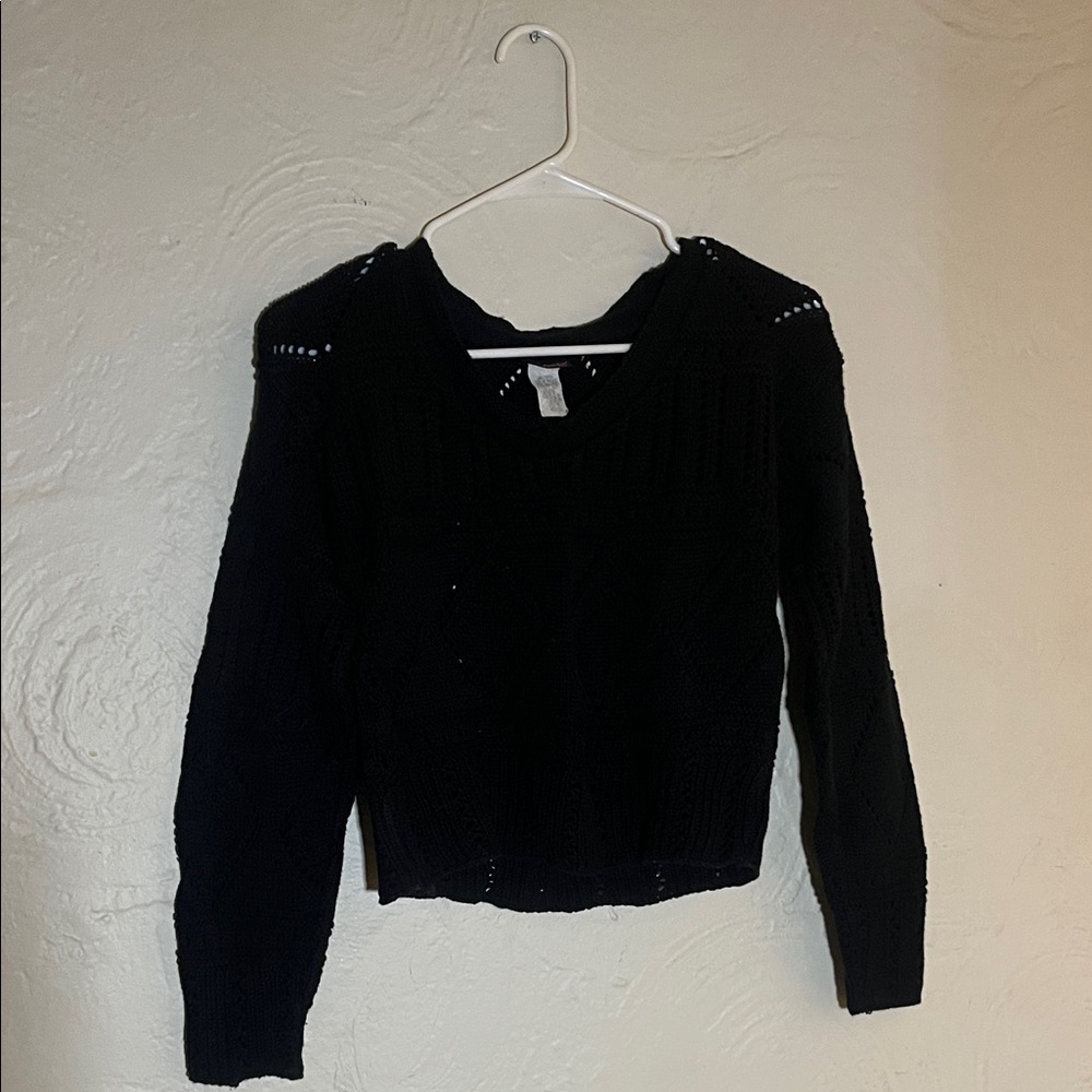 Vintage Frederick's of Hollywood Navy V-Neck Sweater